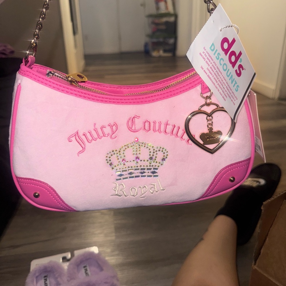 Juicy Couture Pink and White Shoulder Bag